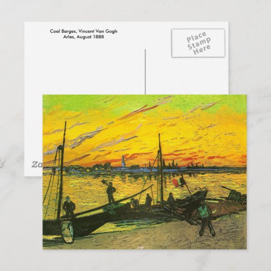 Coal Barges Van Gogh Fine Art. Briefkaart (Voorkant / Achterkant)