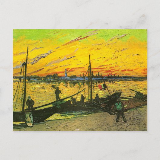 Coal Barges Van Gogh Fine Art. Briefkaart (Voorkant)