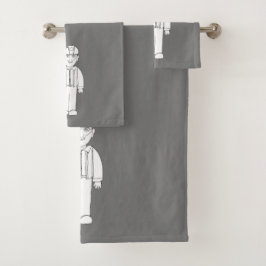 Coal Miner Badhanddoek Set Donkergrijs Bad Handdoek