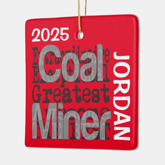 Coal Miner Extraordinaire CUSTOM Keramisch Ornament (Links)