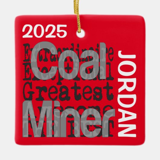 Coal Miner Extraordinaire CUSTOM Keramisch Ornament (Voorkant)