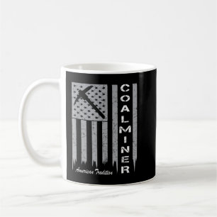 Coal Miner with American Flag for Proud Coal Mine Koffiemok