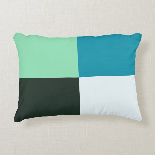 Coal White Blauwgroen Blue Aqua Turquoise Accent Kussen (Voorkant)