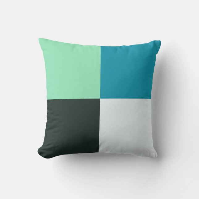 Coal White Blauwgroen Blue Aqua Turquoise Kussen (Voorkant)