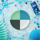 Coal White Blauwgroen Blue Aqua Turquoise Papieren Bordje (Feest)