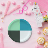 Coal White Blauwgroen Blue Aqua Turquoise Papieren Bordje (Feest)
