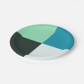 Coal White Blauwgroen Blue Aqua Turquoise Papieren Bordje (Gekanteld)