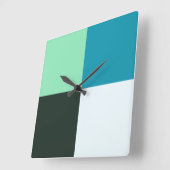 Coal White Blauwgroen Blue Aqua Turquoise Vierkante Klok (Hoek)