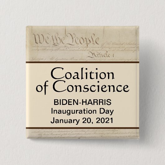 Coalitie van geweten Wij de mensen Kamala Vierkante Button 5,1 Cm (Voorkant)