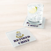 Coast Guard Chief Retired Glazen Onderzetter (Schuin)