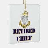 Coast Guard Chief Retired Keramisch Ornament (Rechts)
