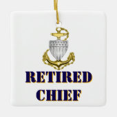 Coast Guard Chief Retired Keramisch Ornament (Voorkant)