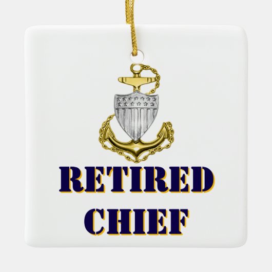 Coast Guard Chief Retired Keramisch Ornament (Voorkant)