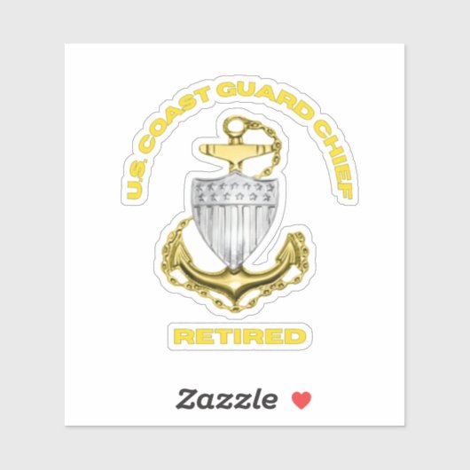 Coast Guard Chief Retired Sticker (Vel)