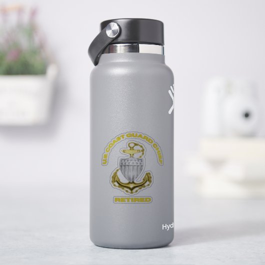 Coast Guard Chief Retired Sticker (HydroFlask)