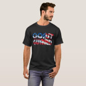 COAST GUARD in Waving American Flag T-shirt (Voorkant volledig)