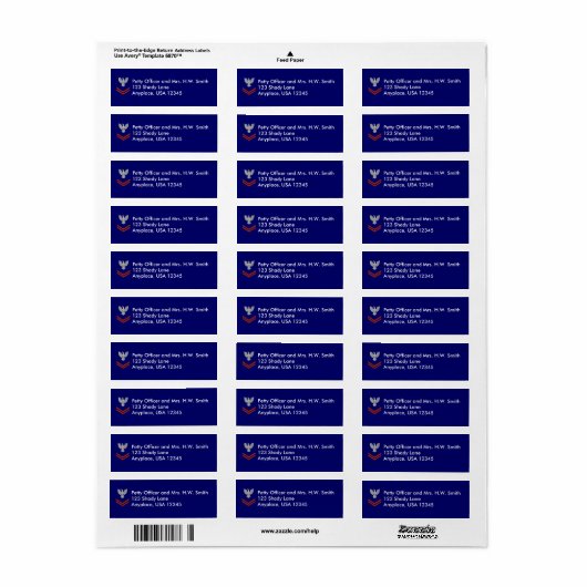 Coast Guard PO2 Return Address Label (Full Sheet)