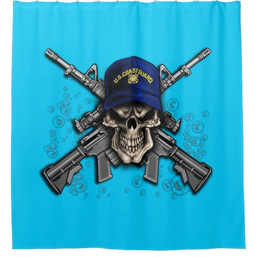 Coast Guard Skull Douchegordijn (Voorkant)