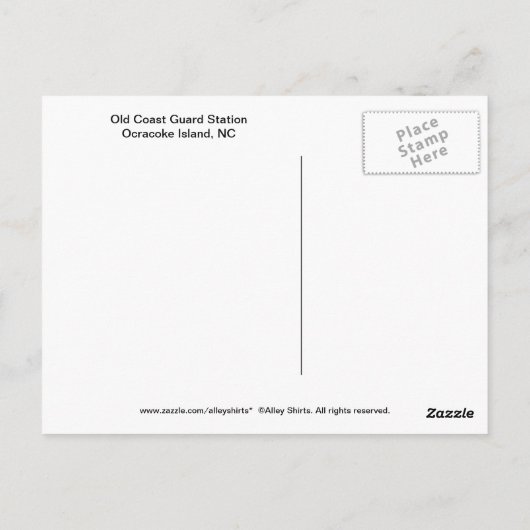 Coast Guard Station Ocracoke Island NC Briefkaart (Achterkant)