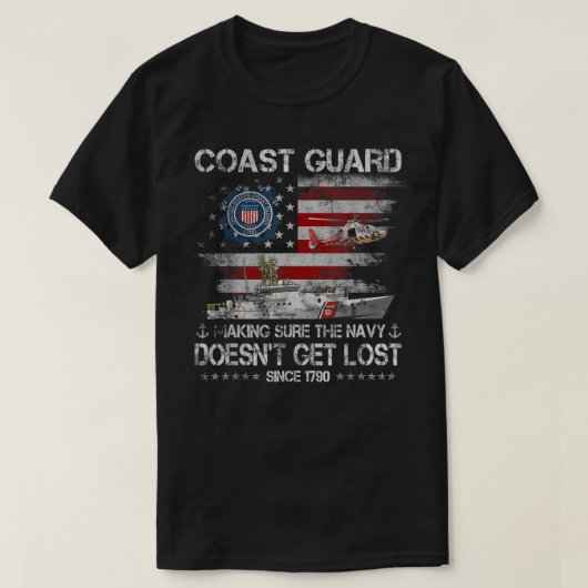 Coast Guard Veteran Tshirt USCG American Flag Vete (Design voorkant)