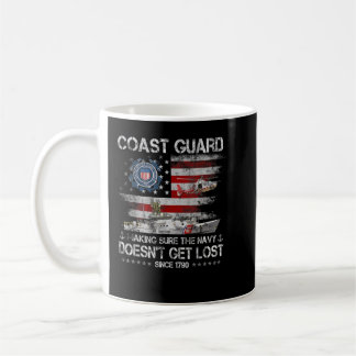 Coast Guard Veteran Tshirt USCG American Flag Vete Koffiemok