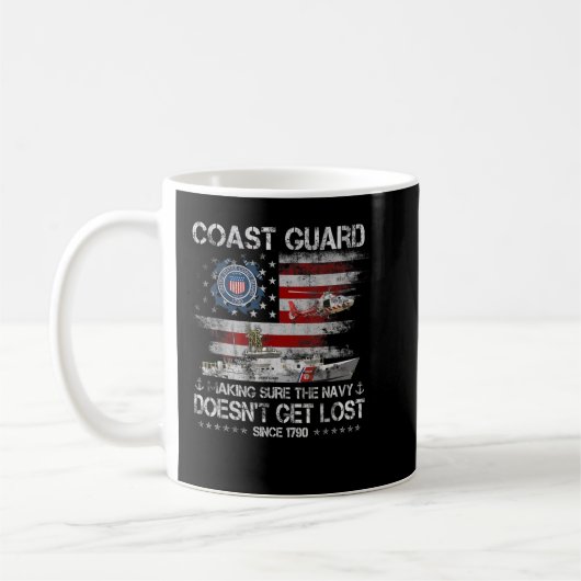 Coast Guard Veteran Tshirt USCG American Flag Vete Koffiemok (Links)