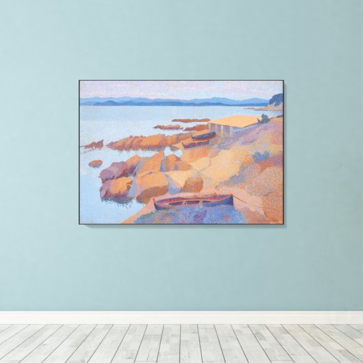 "Coast near Antibes" door Henri Edmond Cross Canvas Afdruk (Insitu (Houten vloer))