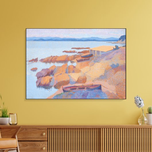 "Coast near Antibes" door Henri Edmond Cross Canvas Afdruk (Insitu (Woonkamer))