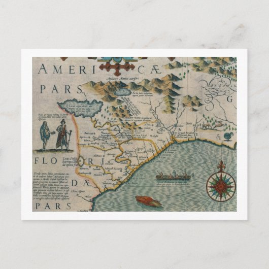 Coast of North Carolina, details van de kaart met  (Voorkant)