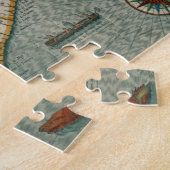 Coast of North Carolina, details van de kaart met  Legpuzzel (Zijkant)