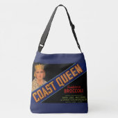 Coast Queen broccoli crate label 1930 Crossbody Tas (Achterkant)