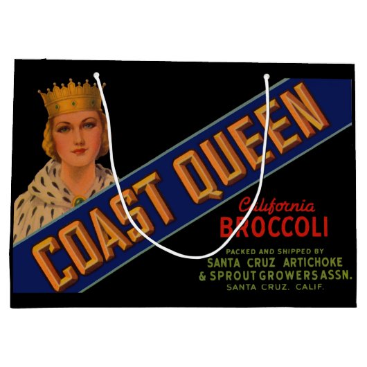 Coast Queen broccoli crate label 1930 Groot Cadeauzakje (Achterkant)