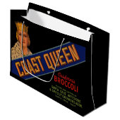 Coast Queen broccoli crate label 1930 Groot Cadeauzakje (Voorkant Gekanteld)