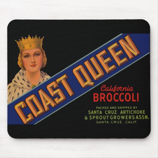 Coast Queen broccoli crate label 1930 Muismat (Voorkant)