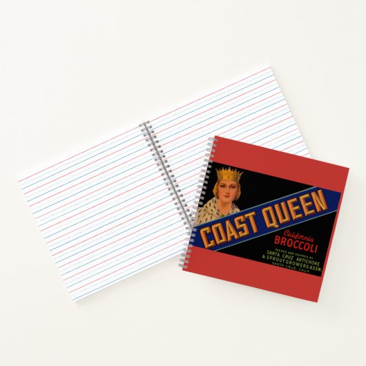 Coast Queen broccoli crate label 1930 Notitieboek (Binnen)
