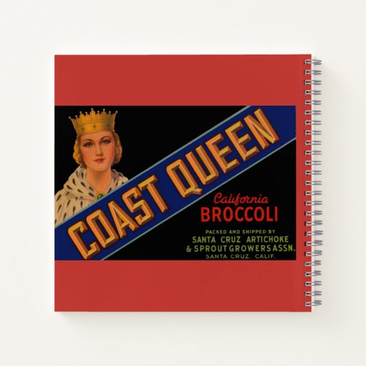 Coast Queen broccoli crate label 1930 Notitieboek (Achterkant)
