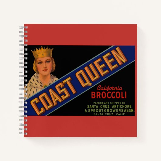 Coast Queen broccoli crate label 1930 Notitieboek (Voorkant)
