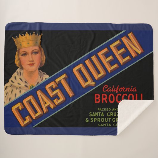 Coast Queen broccoli crate label 1930 Sherpa Deken (Voorkant (horizontaal))