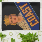 Coast Queen broccoli crate label 1930 Theedoek (Gevouwen)