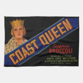 Coast Queen broccoli crate label 1930 Theedoek (Horizontaal)