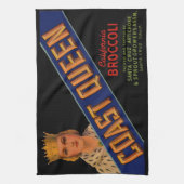 Coast Queen broccoli crate label 1930 Theedoek (Verticaal)