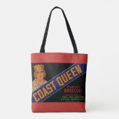 Coast Queen broccoli crate label 1930 Tote Bag (Achterkant)
