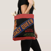 Coast Queen broccoli crate label 1930 Tote Bag (Dichtbij)