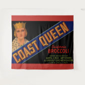 Coast Queen broccoli crate label 1930 Wandkleed (Voorkant (horizontaal))