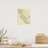 Coast Ranges die de Rift van San Andreas tonen Poster (Keuken)