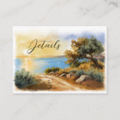 Coast Watercolor Sunset Mediterranean Details Informatiekaartje (Voorkant)