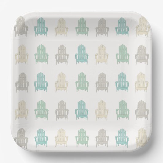 Coastal Adirondack Stoelen Lake House Beach House Papieren Bordje (Voorkant)