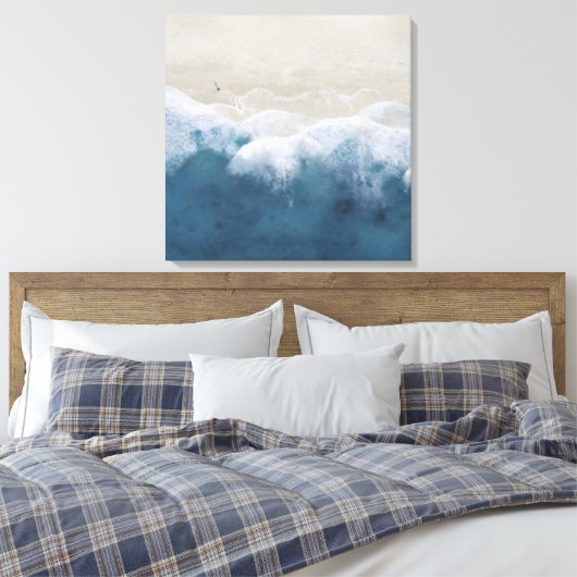 Coastal Aerial Beach 3 Paneel Canvas Print (Insitu (Slaapkamer))