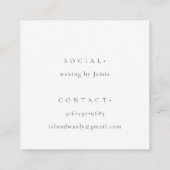 Coastal Aqua Blue Zee Waves Zand Beach Waterverf Vierkante Visitekaartje (Achterkant)