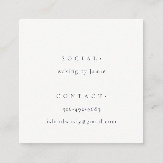 Coastal Aqua Blue Zee Waves Zand Beach Waterverf Vierkante Visitekaartje (Achterkant)